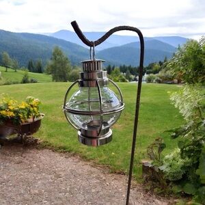 Nautical Style Silver Hanging Lantern Candle Holder Decorative Indoor